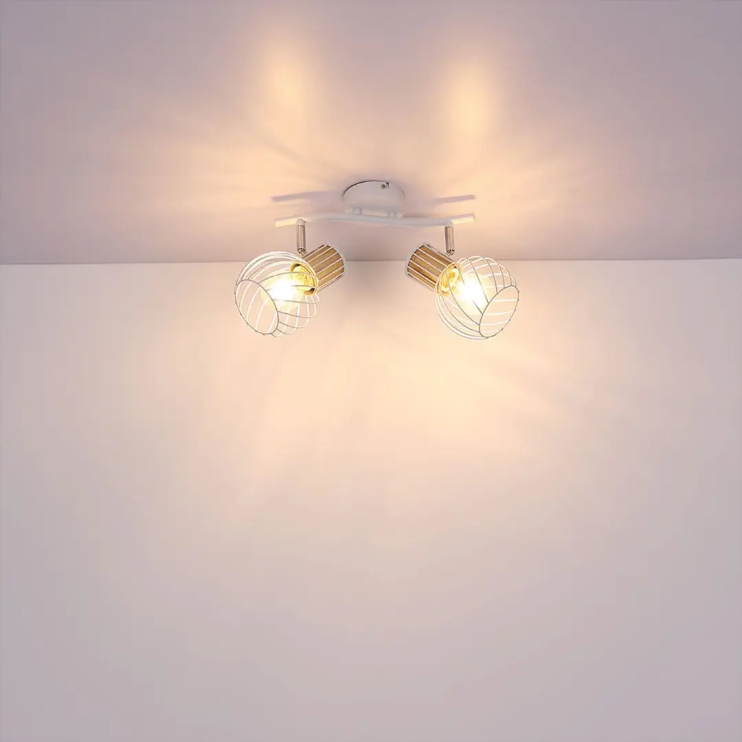 Globo Plafondlamp 2-vlams Spot - 2x E27 - 29,6x23x18,5cm Wit