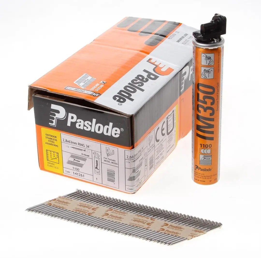 Paslode IM350 D-Kop Ringnagels 2,8x63mm Inox A2
