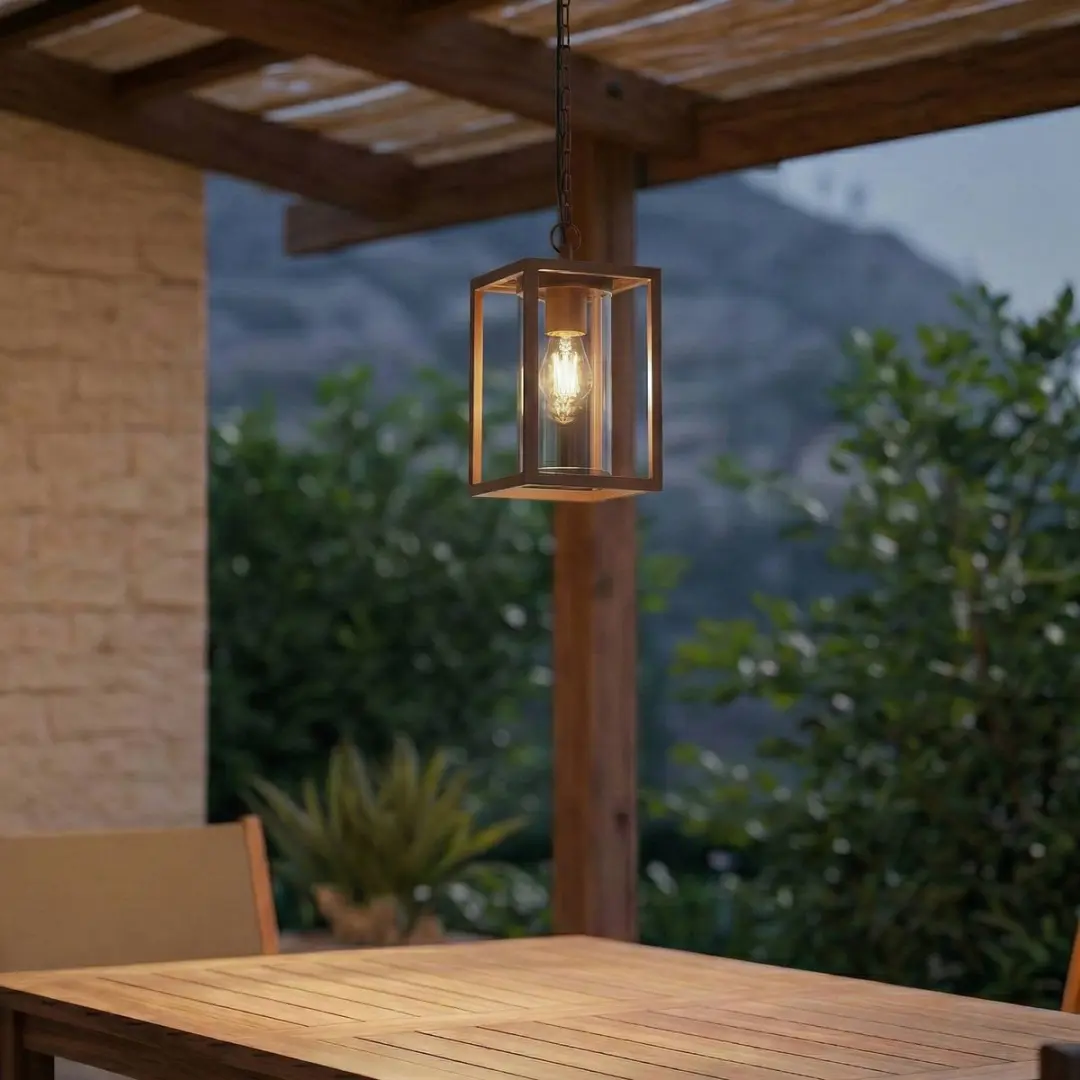 Lucande Hanglamp Buiten 1 Licht E27 - 15W - Bruin