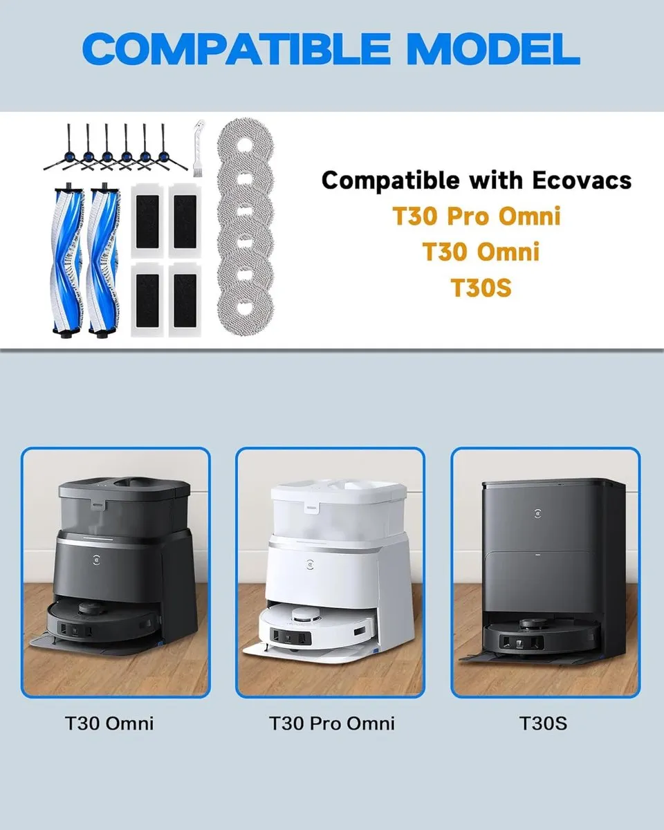 Ecovacs T30 Accessoireset - 19 Stuks - o.a. hoofdborstels/filters