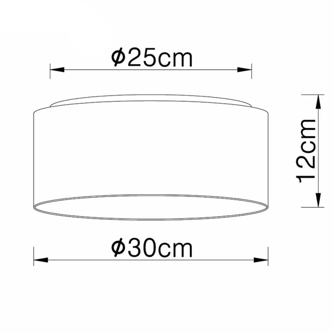 Globo Plafondlamp 1-vlam LED 12W Warm Wit - 30x12cm Wit