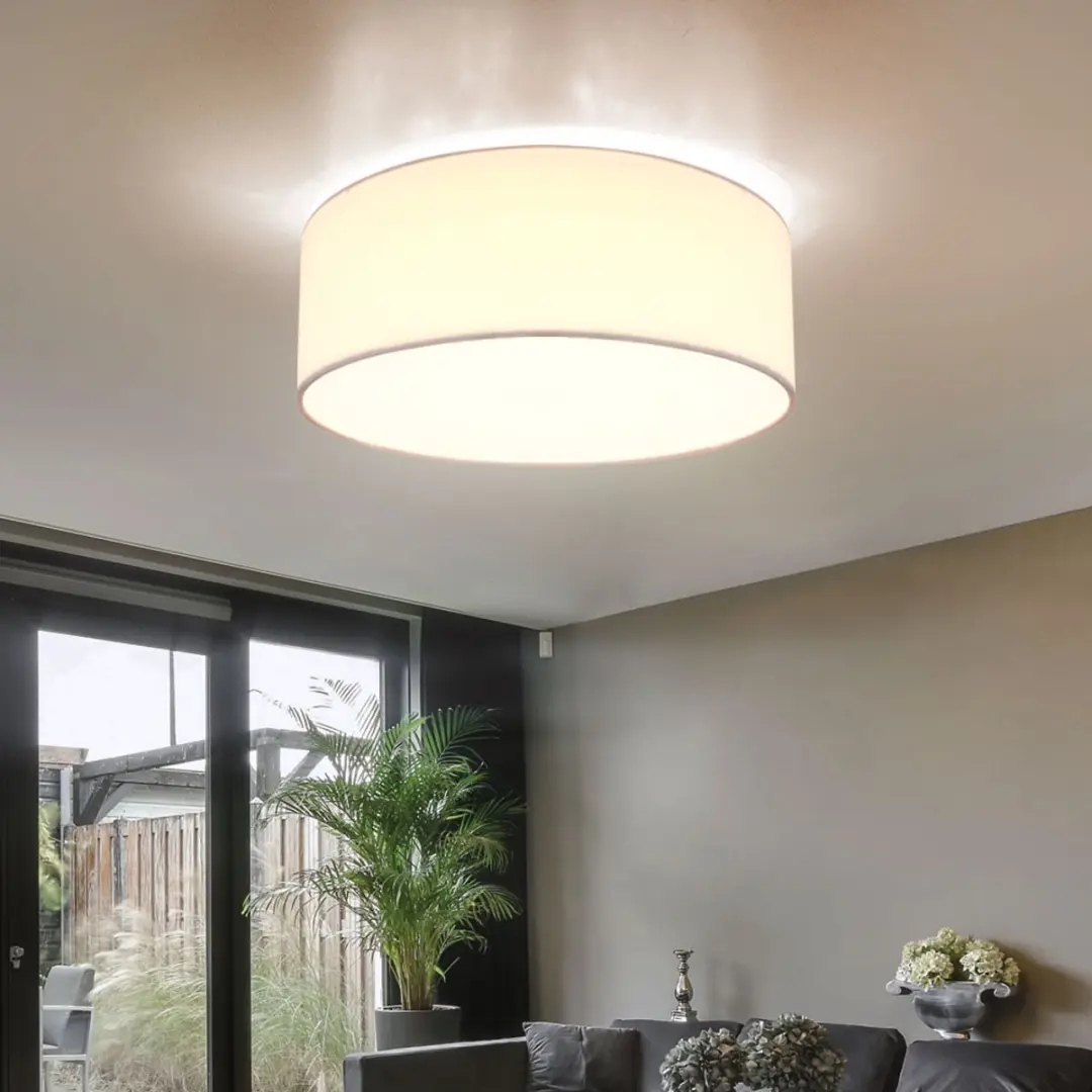 Globo Plafondlamp 1-vlam LED 12W Warm Wit - 30x12cm Wit