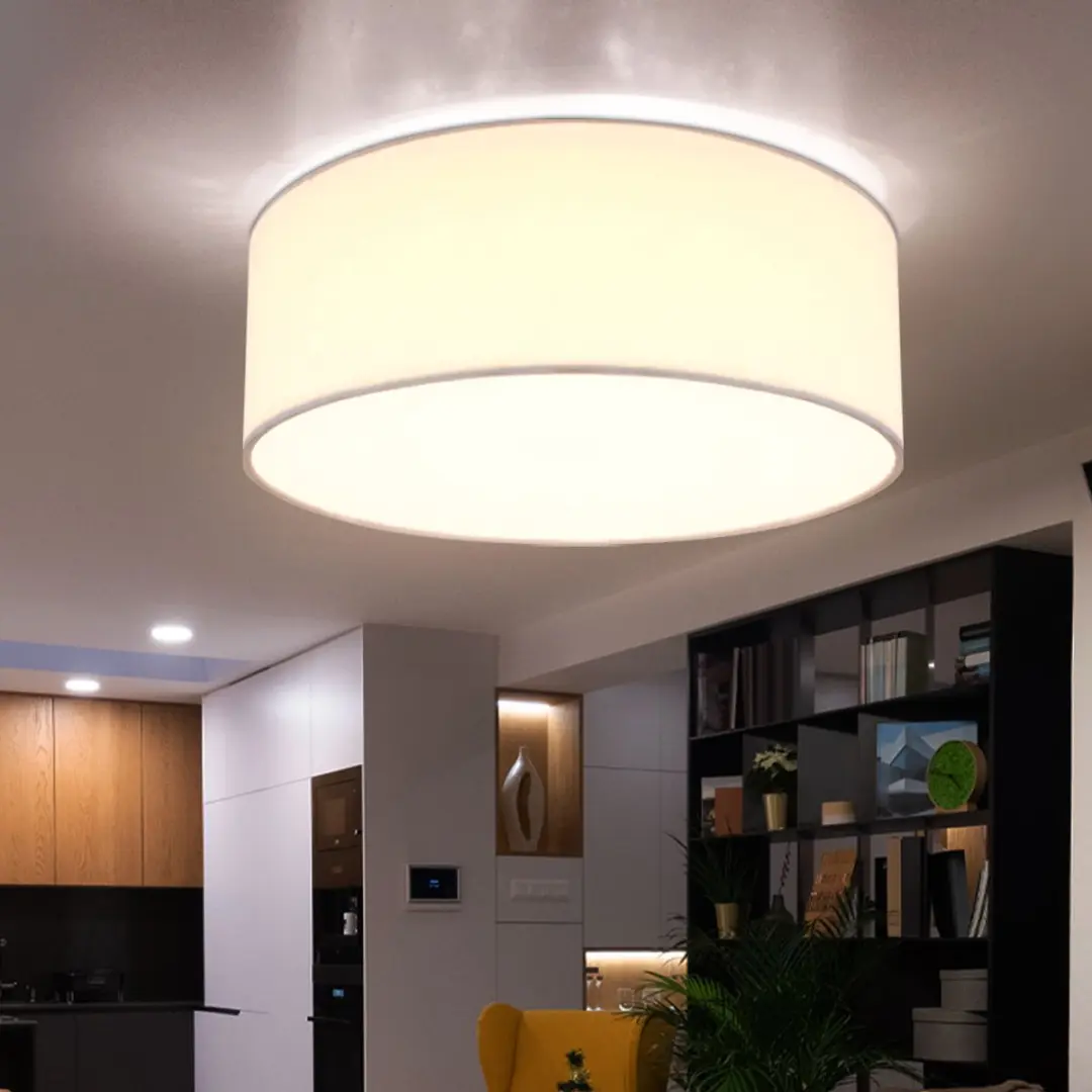 Globo Plafondlamp 1-vlam LED 12W Warm Wit - 30x12cm Wit