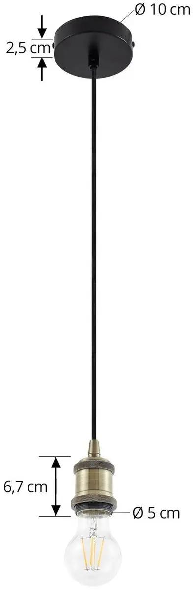 Lindby Hanglamp 1 Licht E27 - Messing