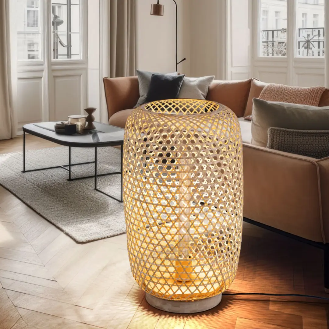 Globo Vloerlamp Bamboe Bruin - 1 Lichtpunt E27 - afbeelding 6 van 6