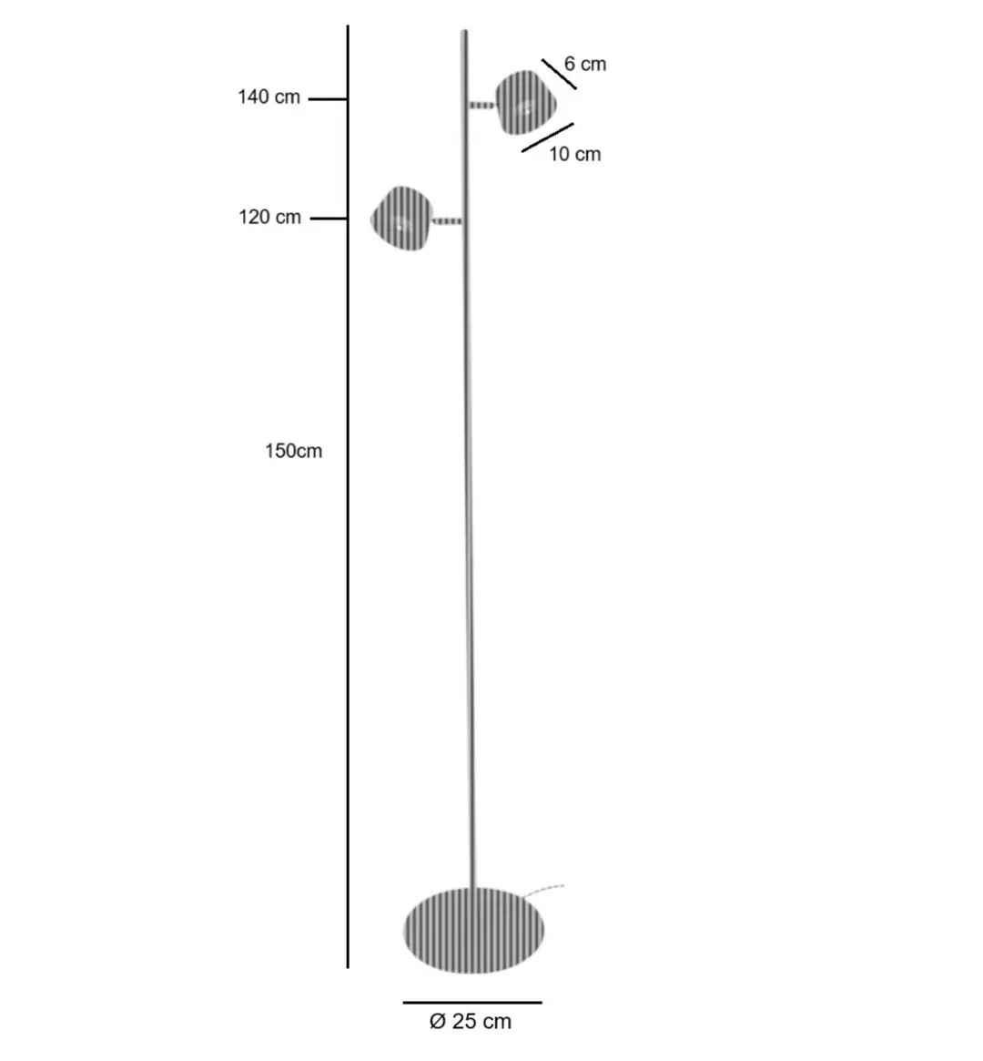 Freelight Cugino Vloerlamp 2x6.2W - 140cm - Crème