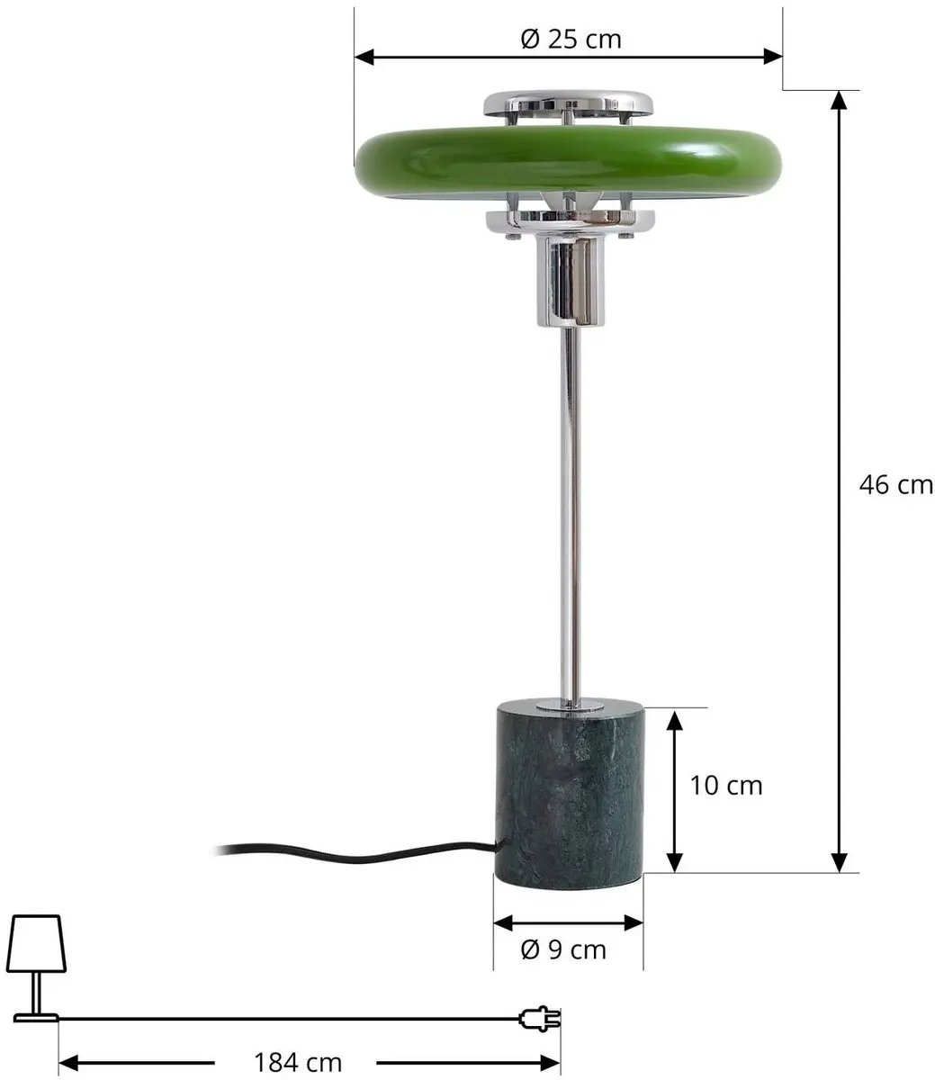 Lindby Tafellamp Metaal Marmer 10W - Groen