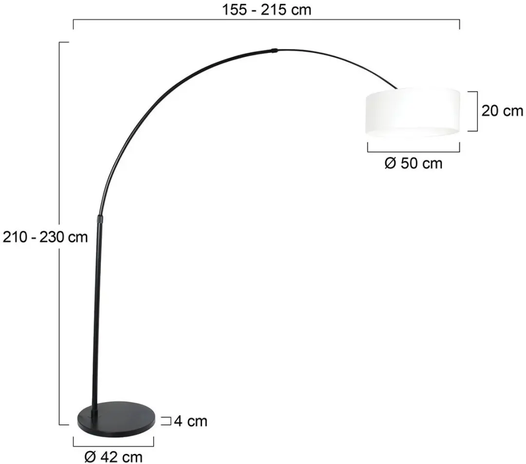 Steinhauer Sparkled Light 9899ZW Vloerlamp - Zwart - 40W - afbeelding 6 van 6
