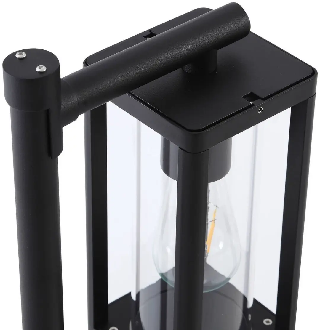 Lucande Tuinpadverlichting 15W E27 - Gegoten aluminium - 100cm - Zwart/Transparant