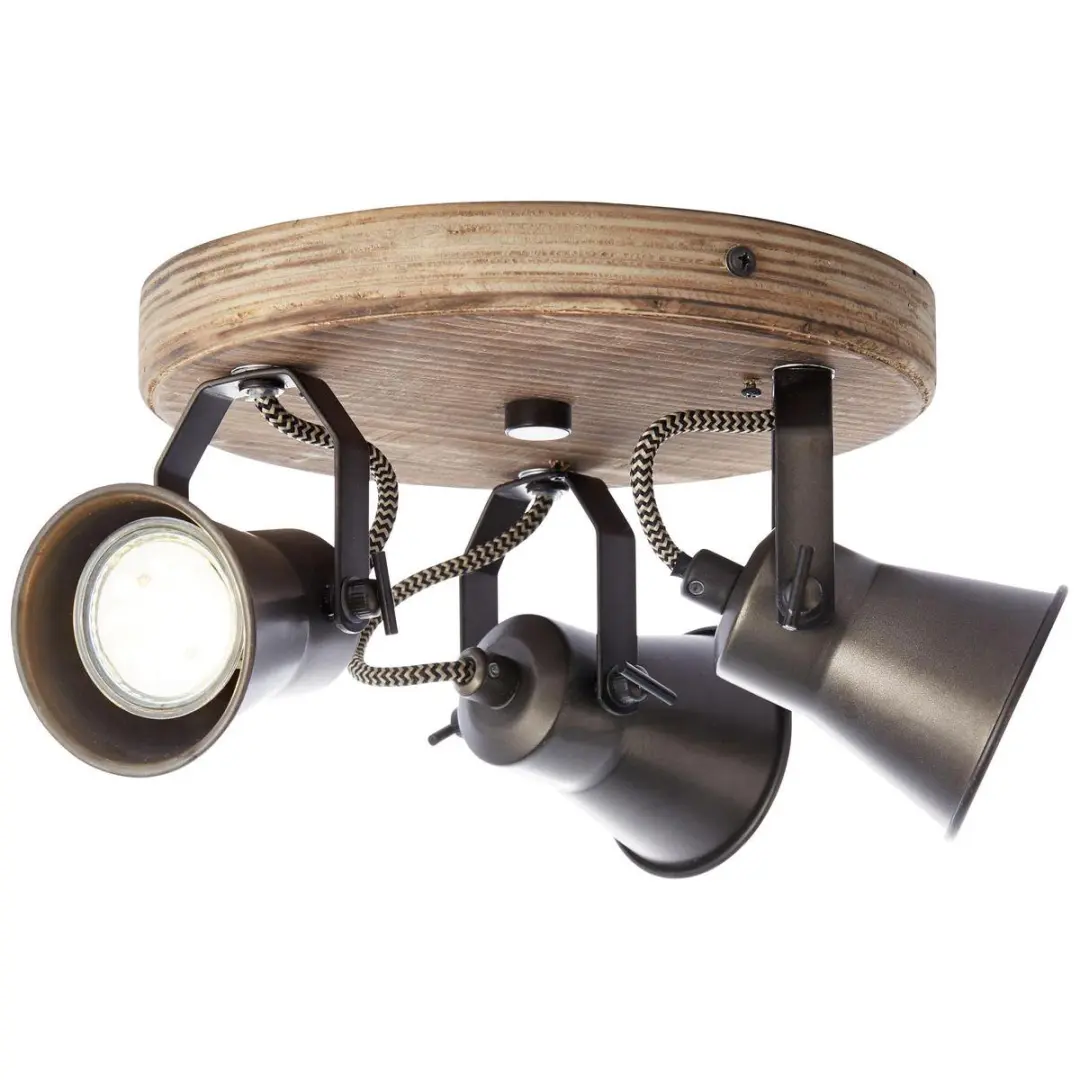Brilliant SEED Plafondspot 3x - Ø28cm - Bruin/Zwart