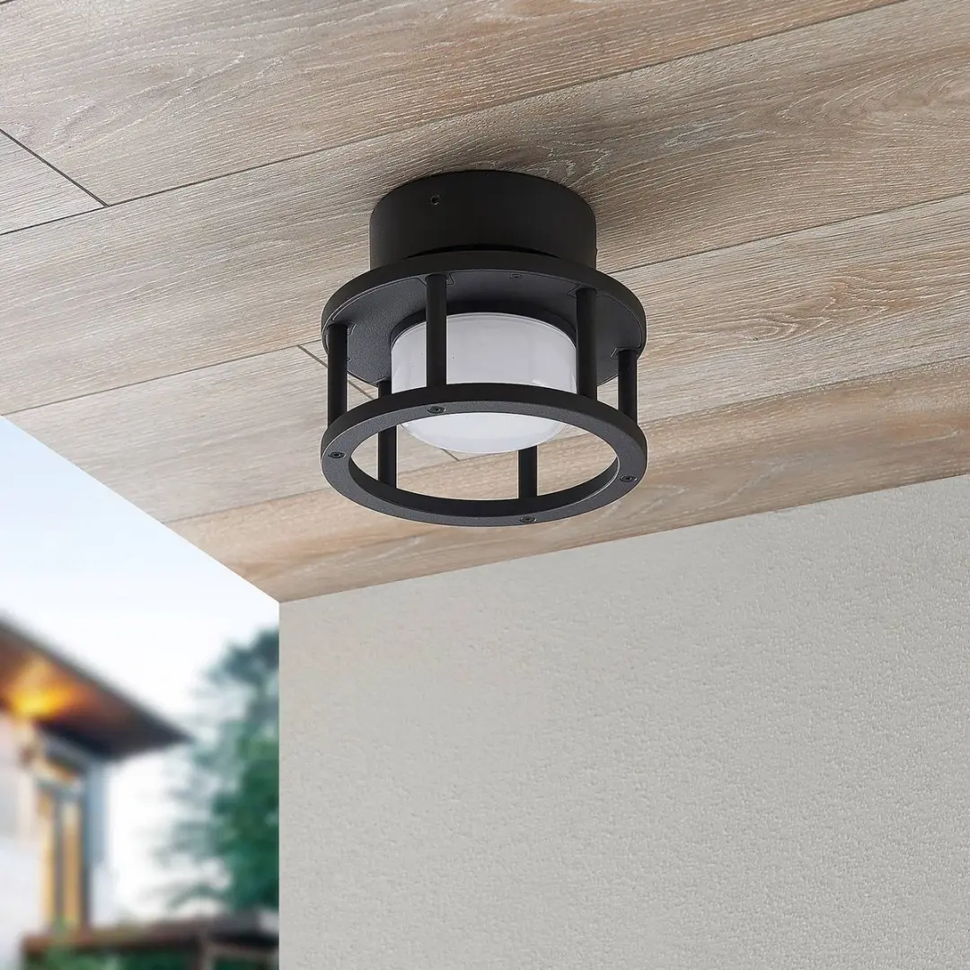Lucande Plafondlamp 1 Licht - Ø17cm - Donkergrijs