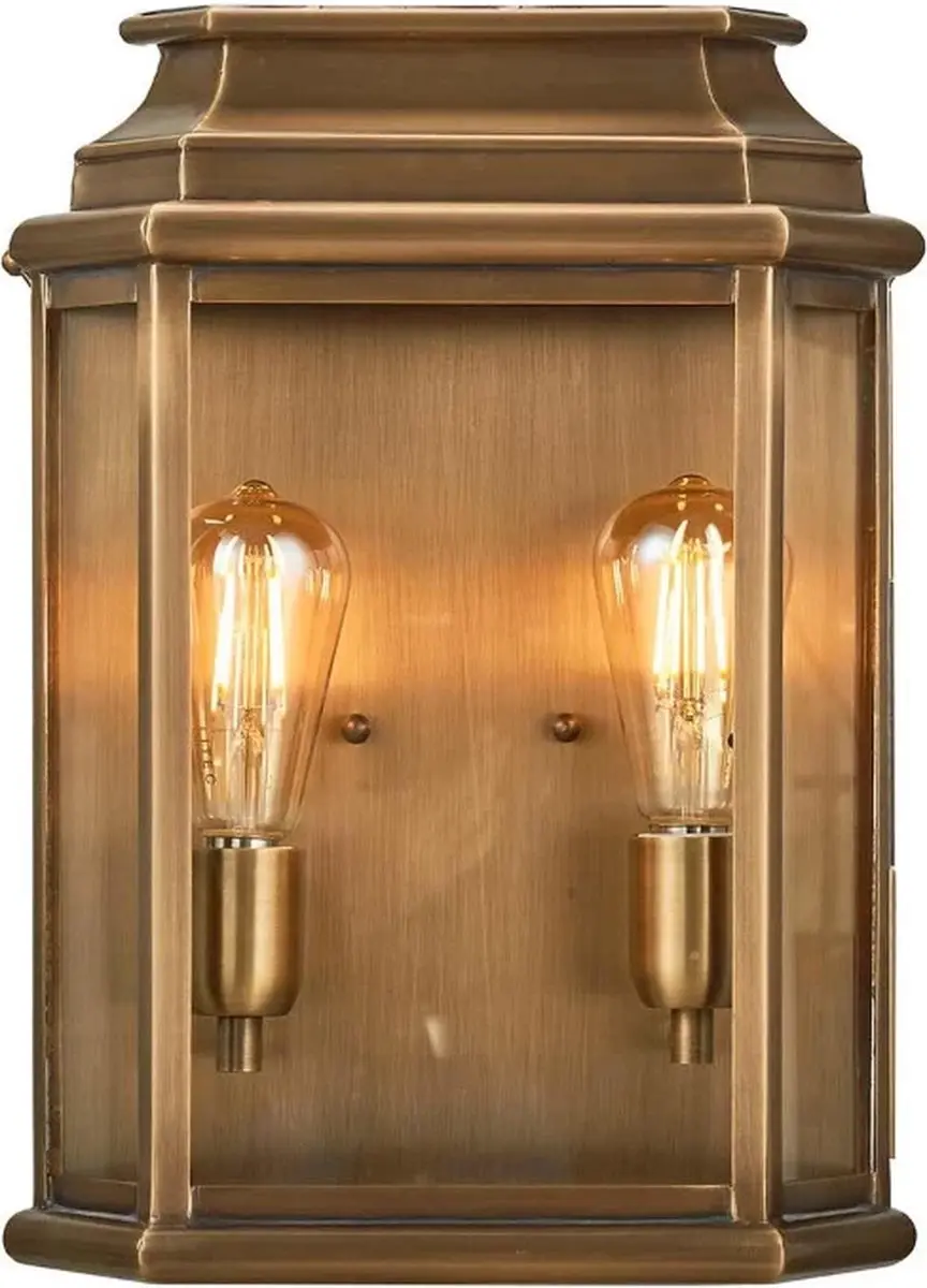 Elstead Lighting St Martins LED Wandlamp - 2x E27 60W - IP44 - Dimbaar - Aged Brass