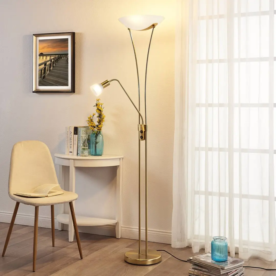 Lindby Vloerlamp 3-licht Metaal Glas - 180cm - E27