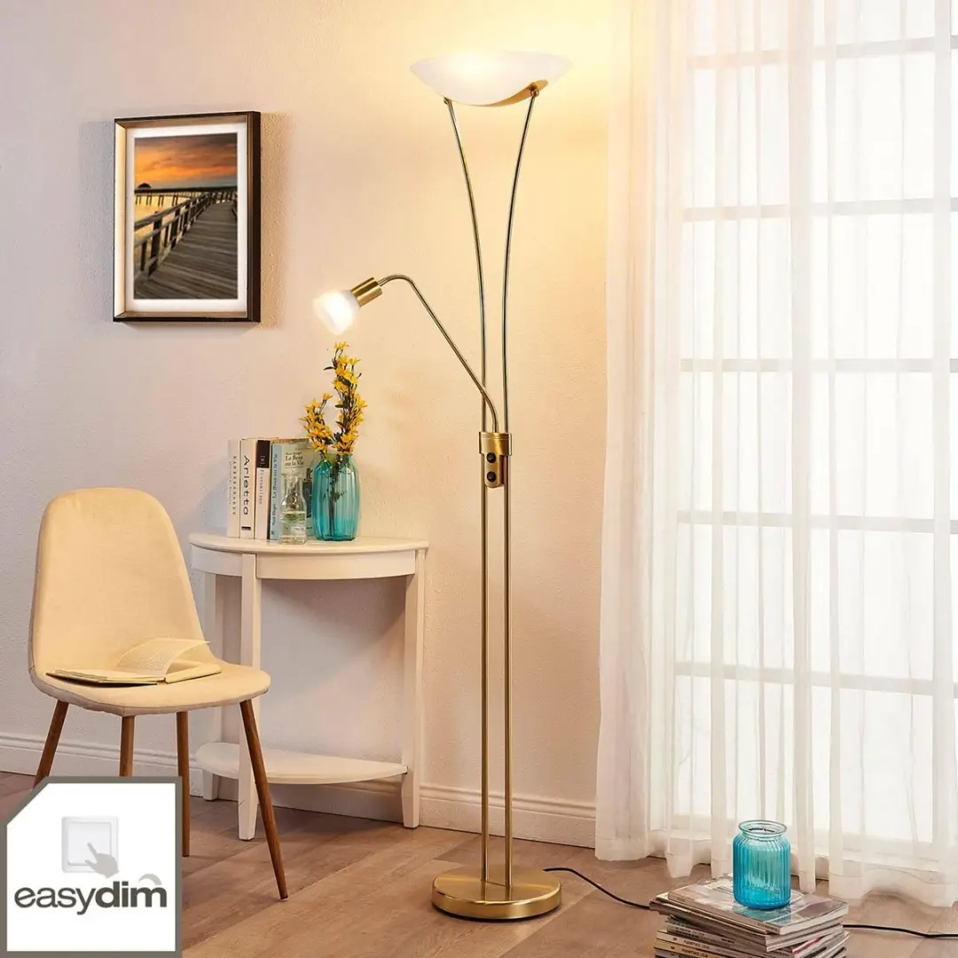 Lindby Vloerlamp 3-licht Metaal Glas
