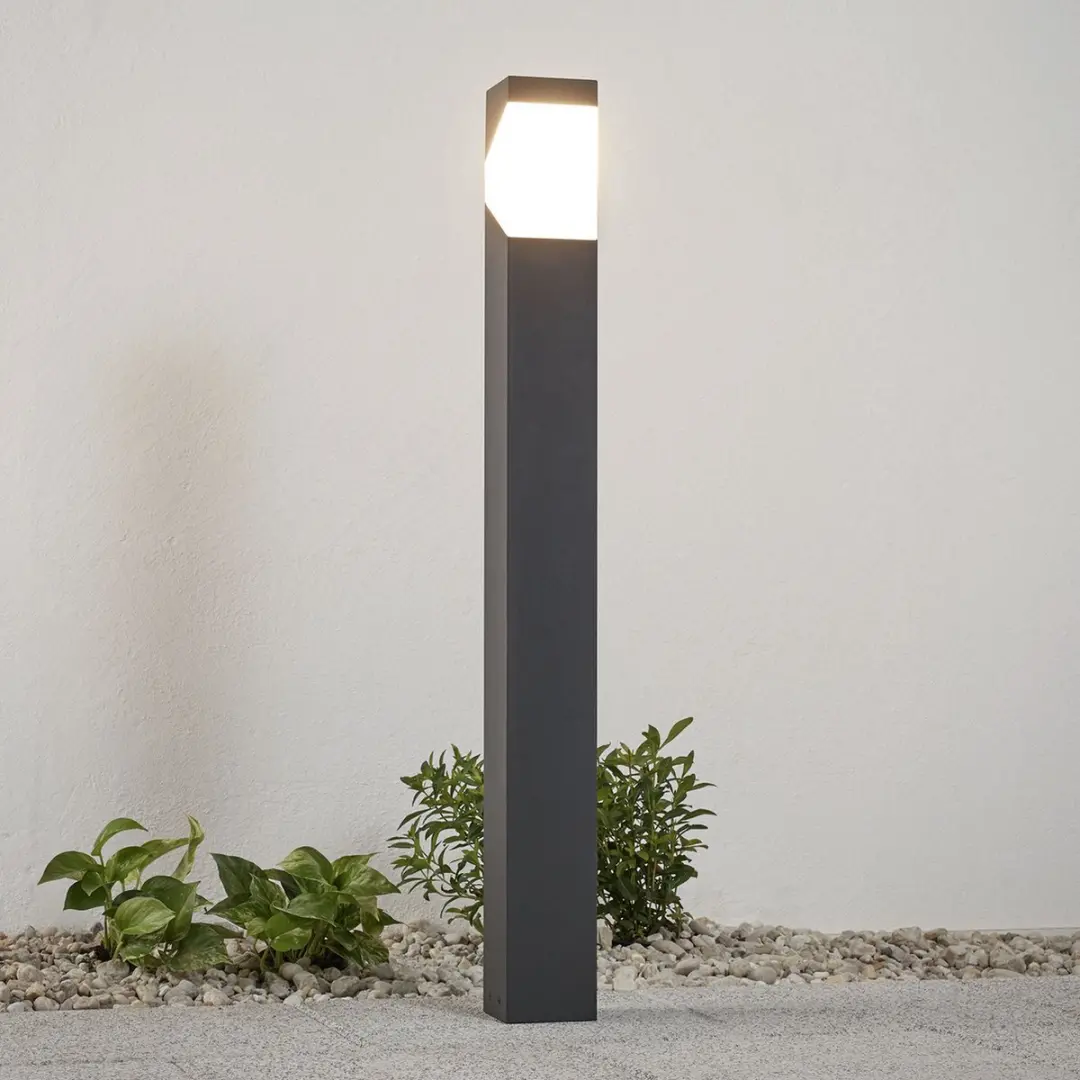 Lucande Tuinpadverlichting E27 Grafietgrijs/Opaalwit - 100cm