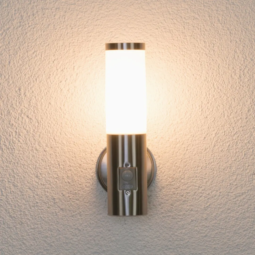 Lindby Wandlamp Buiten Roestvrij Staal 36,5cm - E27 - Wit