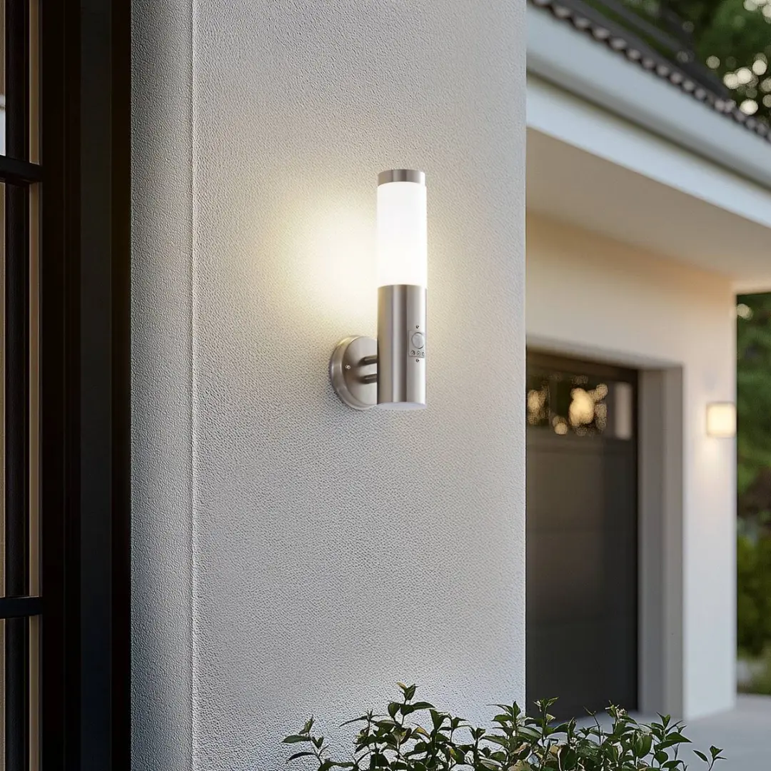 Lindby Wandlamp Buiten Roestvrij Staal 36,5cm - E27 - Wit