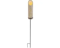 Globo Steeklamp Bamboe Solar 3000K - 3 Stuks