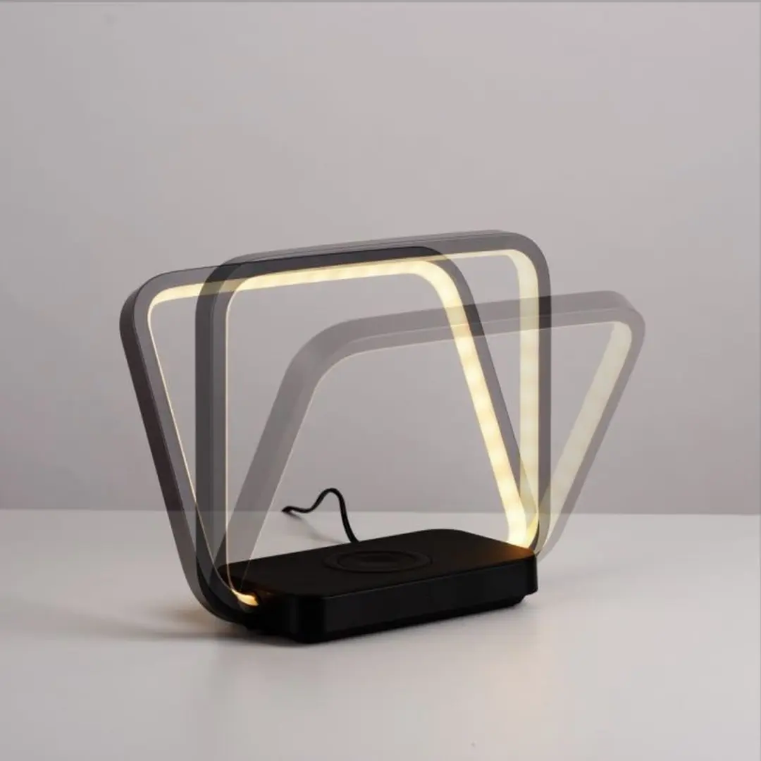 Just Light Omari Tafellamp - Zwart - 3 Step Touch-dimmer - Draadloos laden