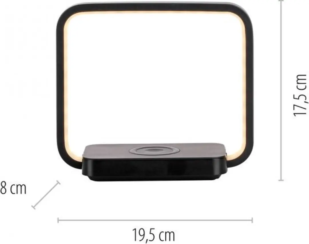Just Light Omari Tafellamp - Zwart - 3 Step Touch-dimmer - Draadloos laden - afbeelding 6 van 6