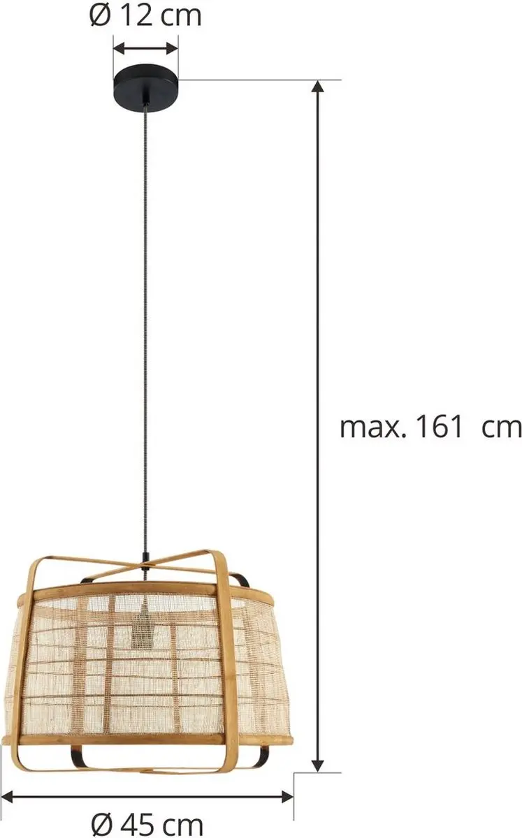 Lindby Hanglamp Bamboe 1 Licht - Ø45cm