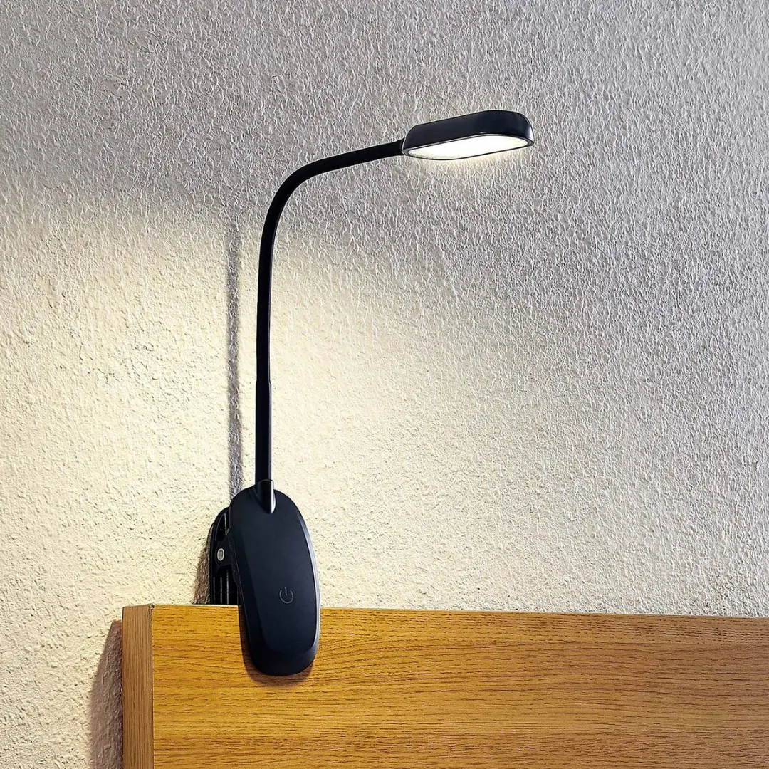 PRIOS Klemlamp met dimmer 4W - Zwart