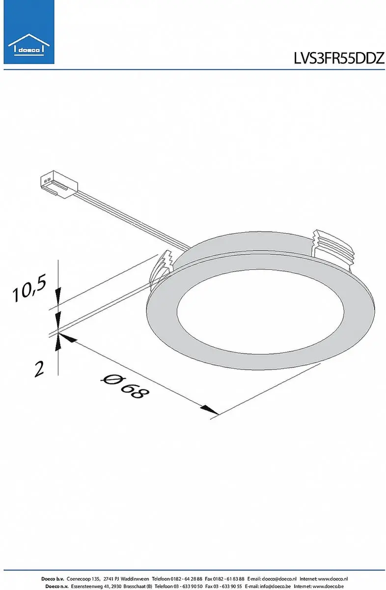 Hera FR-55 Dynamic Led Inbouwspots 24V - 3 Stuks - Zwart