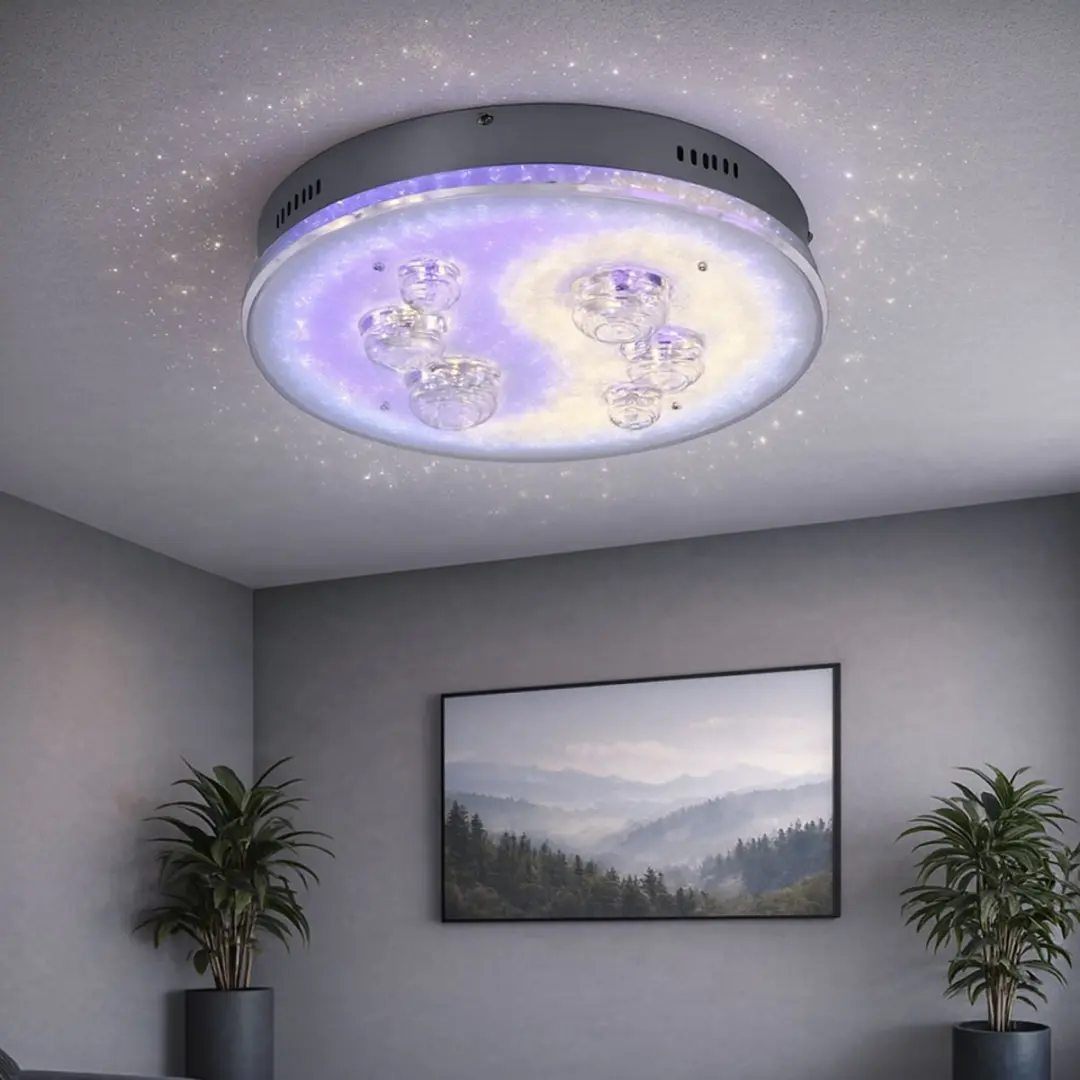 Globo Plafondlamp 43x12cm - Warm wit 2700K - Zilver