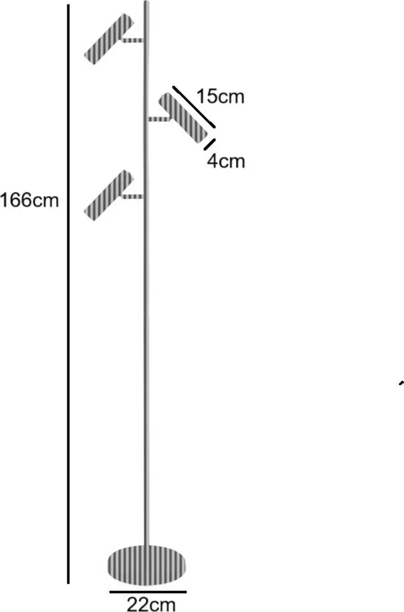 Freelight Undici Vloerlamp 3 Lichts - 165cm - Beige