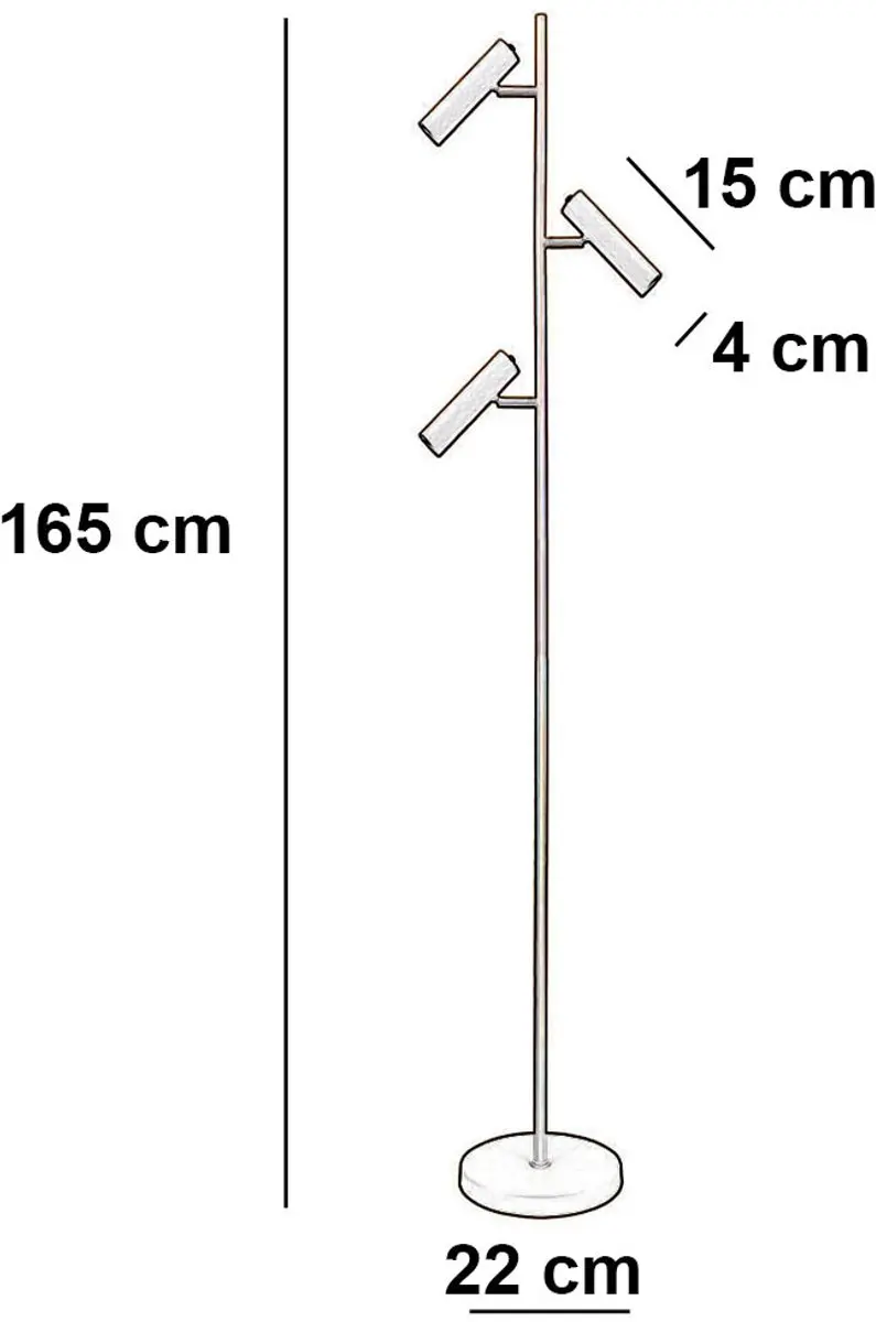Freelight Undici Vloerlamp 3 Lichts - 165cm - Beige