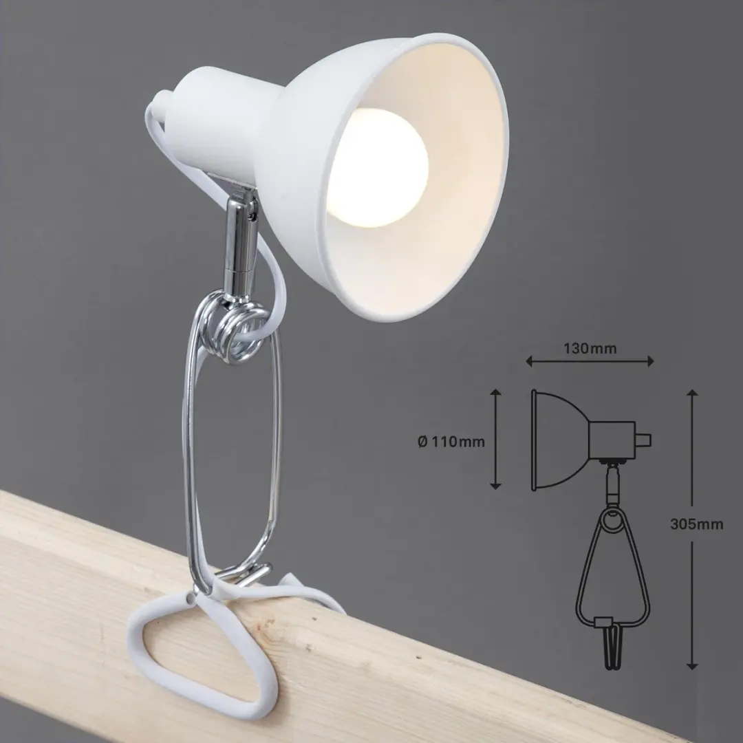 Briloner Fix Klemlamp E14 - 4 Lichtpunten - 140cm Snoer - Wit