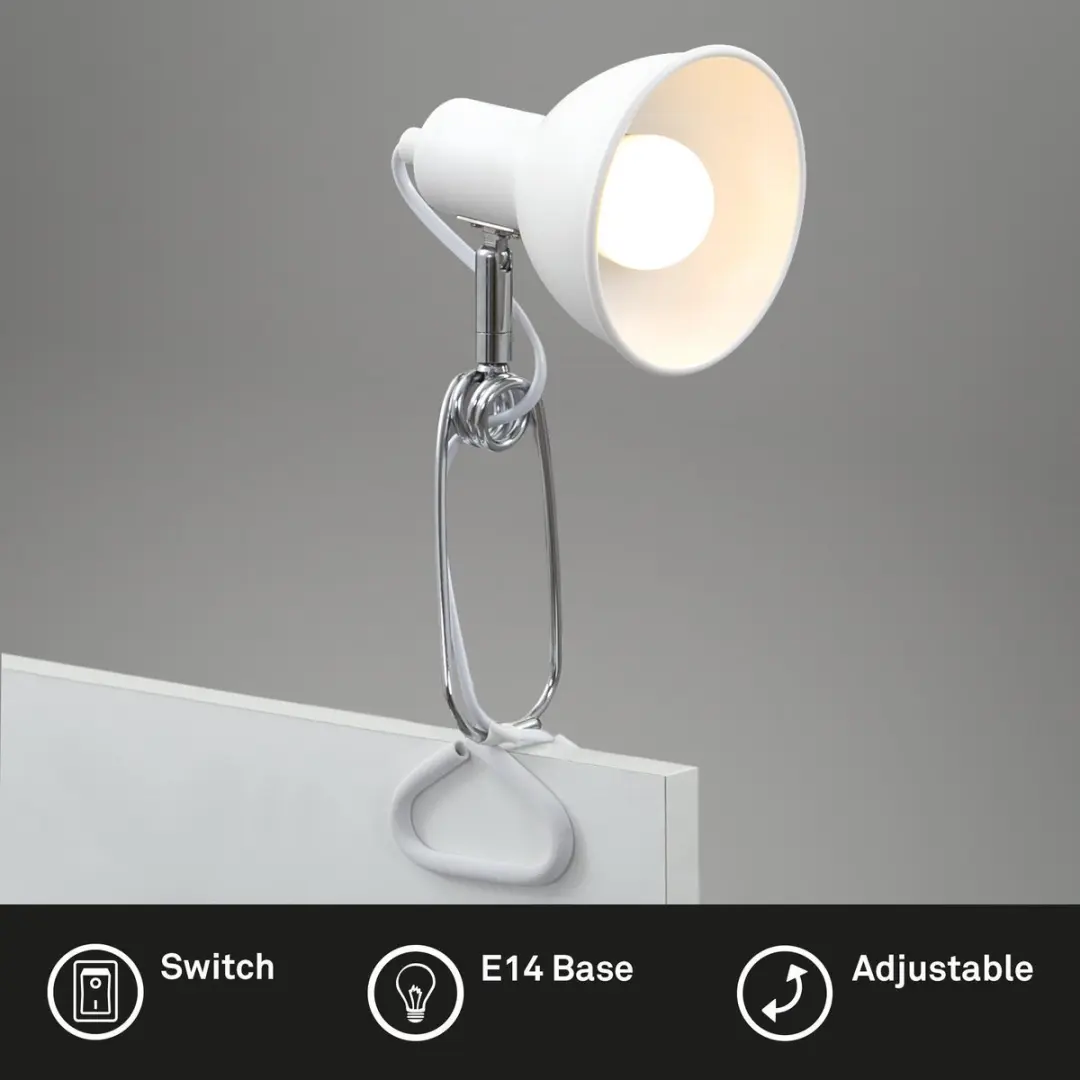 Briloner Fix Klemlamp E14 - 4 Lichtpunten - 140cm Snoer - Wit