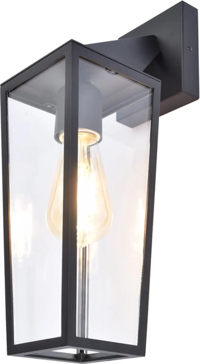 Lutec Pine Wandlamp E27 - Mat Zwart