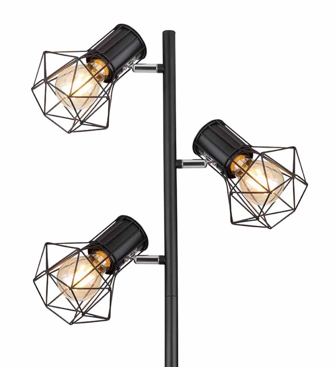 Globo Priska Vloerlamp - 3 Lichtpunten - Zwart