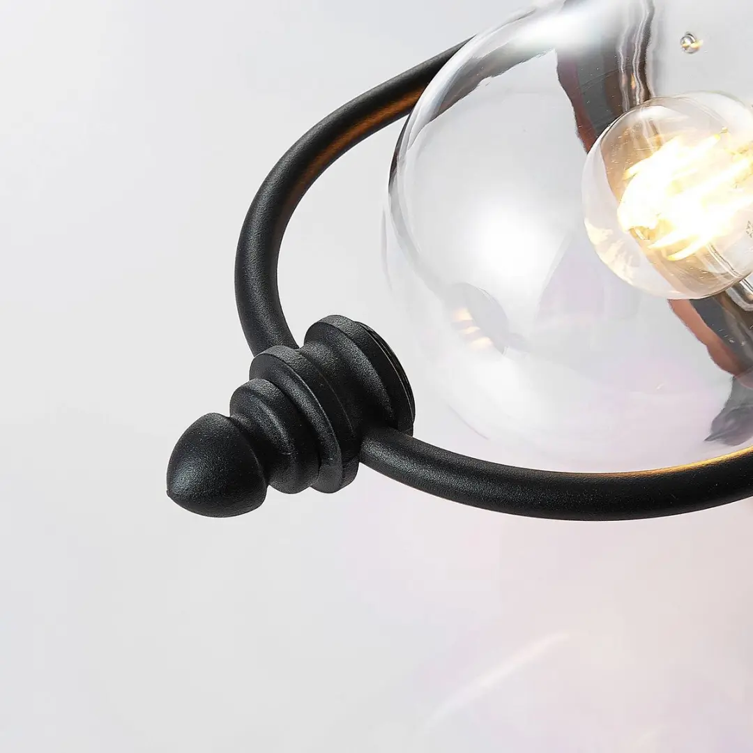 Lindby Wandlamp Buiten 1 Licht E27 - 60W - Zwart/Koper/Transparant