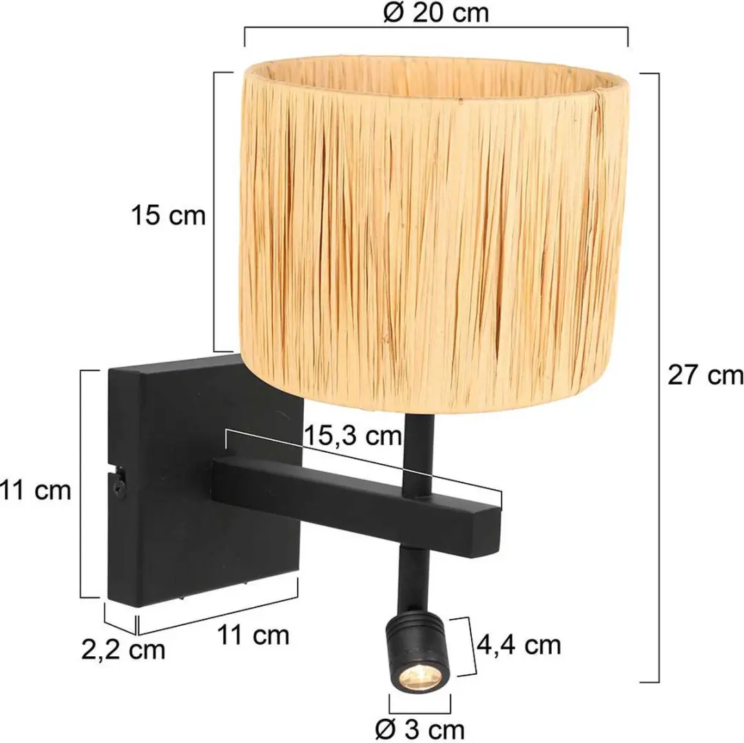 Steinhauer Stang 3702ZW Wandlamp - 2 Lichtpunten - Zwart