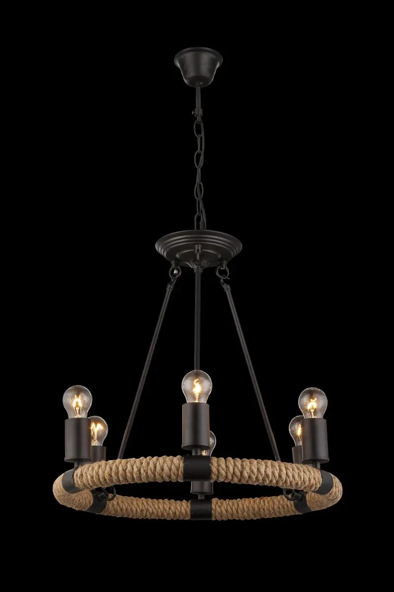 Globo Ulleu Hanglamp - 6x E27 - Ø50cm - Zwart