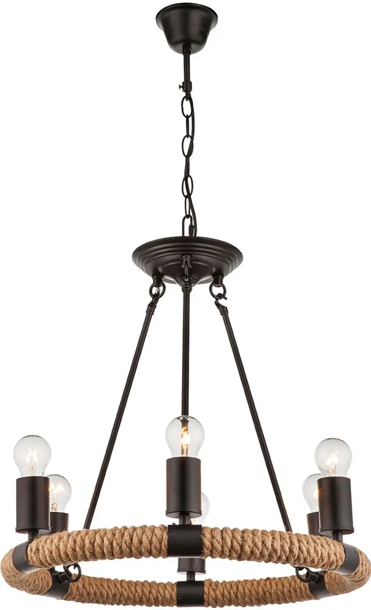 Globo Ulleu Hanglamp - 6x E27 - Ø50cm - Zwart