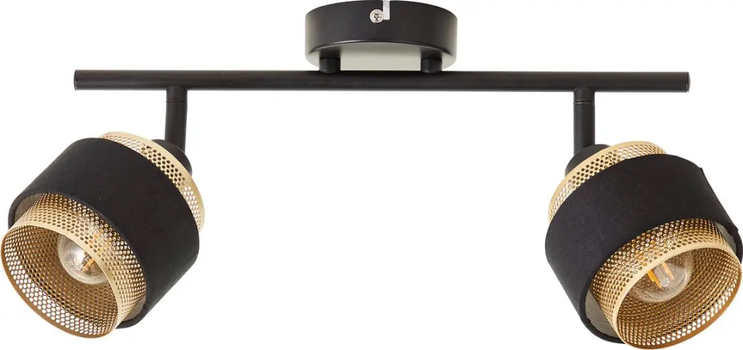 Brilliant Grove 2-Vlammige Spot - 2x D45 E14 28W - Zwart/Goud