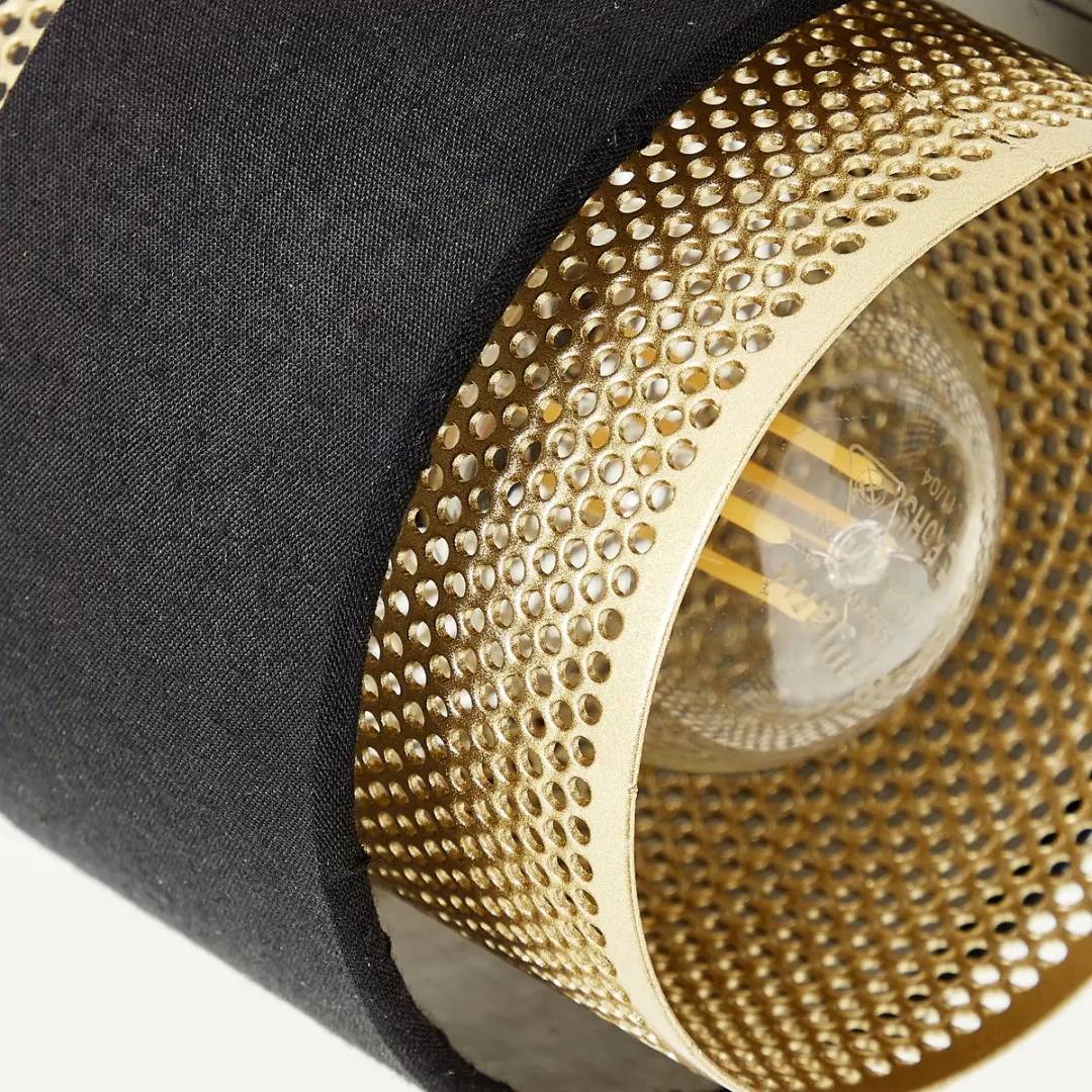 Brilliant Grove 2-Vlammige Spot - 2x D45 E14 28W - Zwart/Goud
