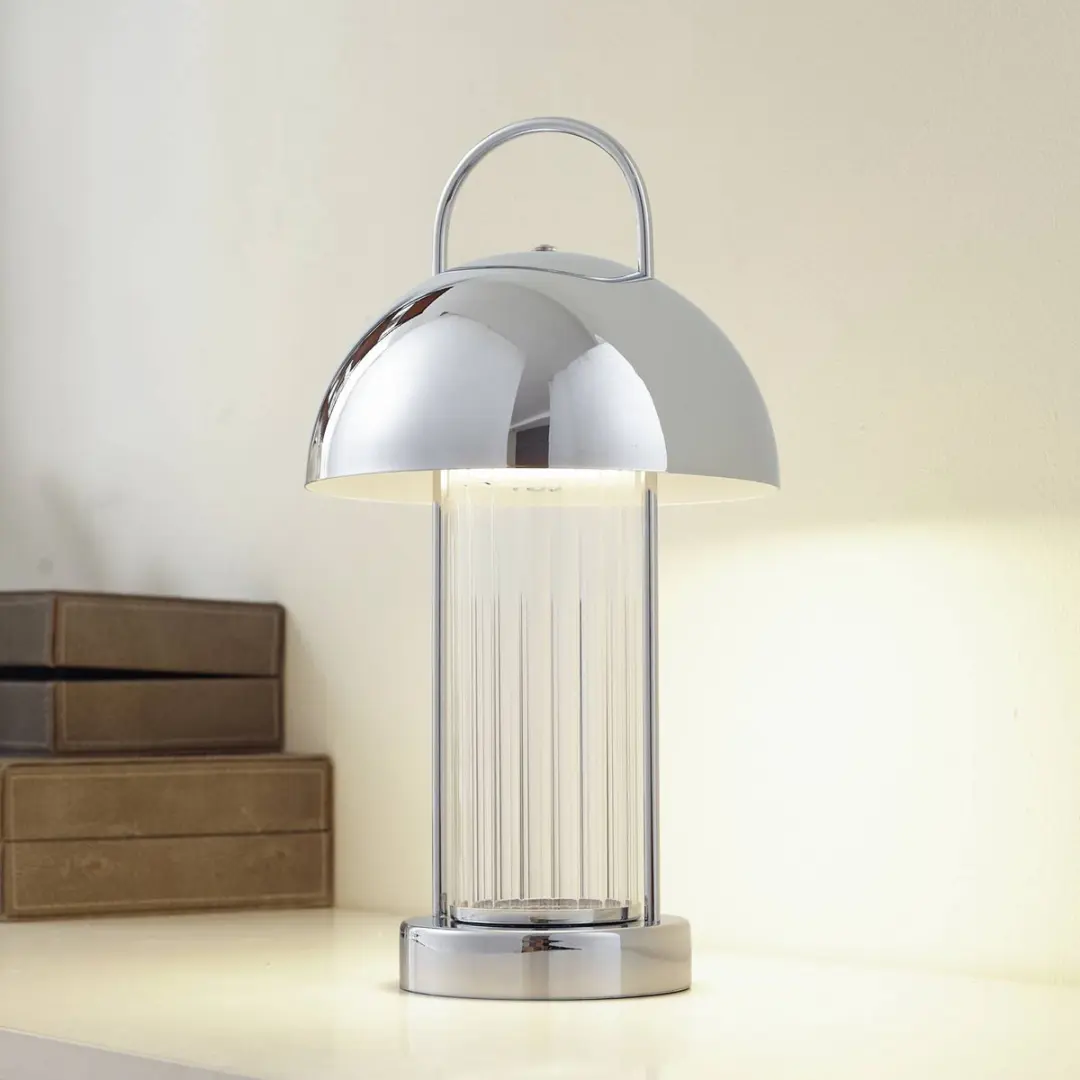 Lindby LED Tafellamp CCT - 1 Lichtpunt - Chroom/Transparant