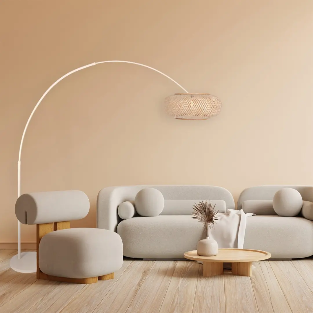 Steinhauer Sparkled Light 4319CR Vloerlamp - Creme - 240cm verstelbaar