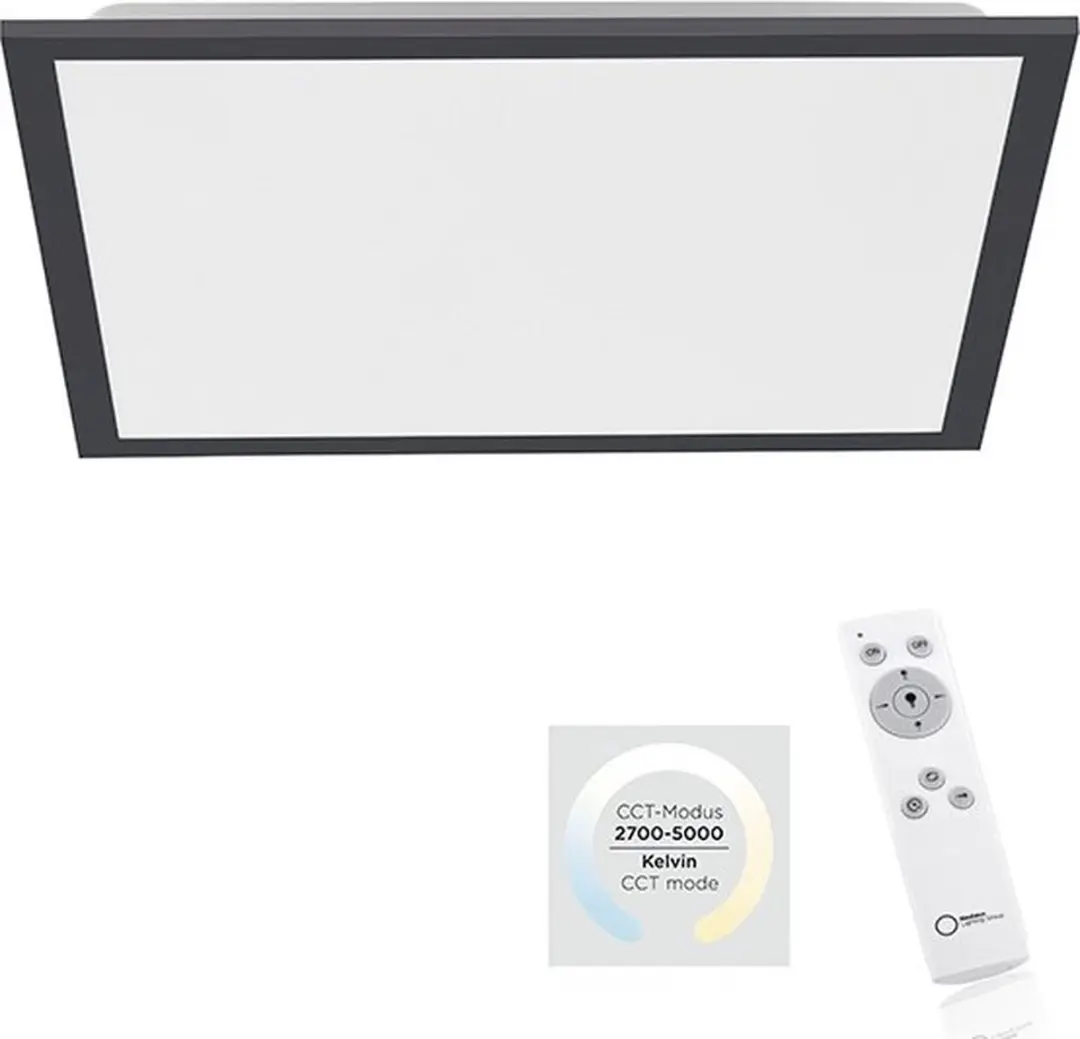 Paul Neuhaus Flat Plafondlamp 44,5x44,5cm - Zwart