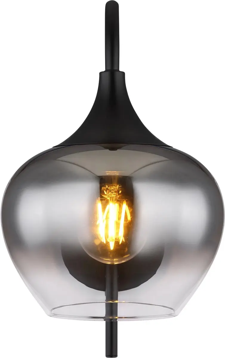 Globo Maxy Wandlamp E27 - Zwart - Ø18cm