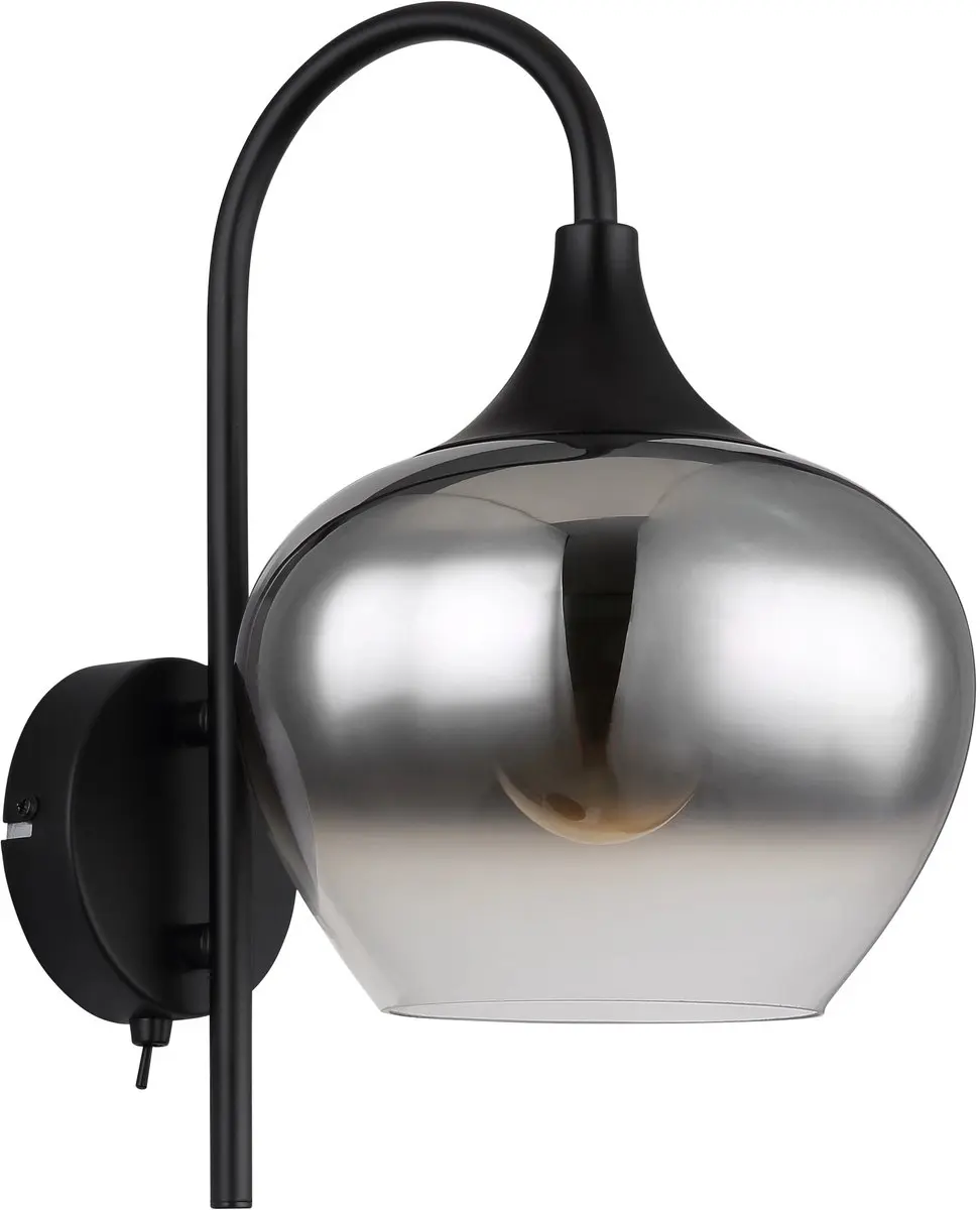 Globo Maxy Wandlamp E27 - Zwart - Ø18cm