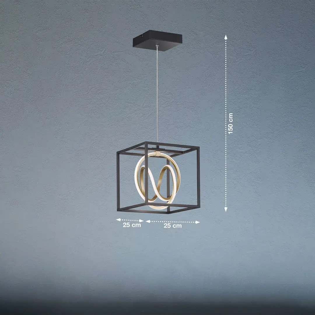 Fischer & Honsel Gisi Hanglamp - 3 Lichtpunten 15W - Zwart/Goud