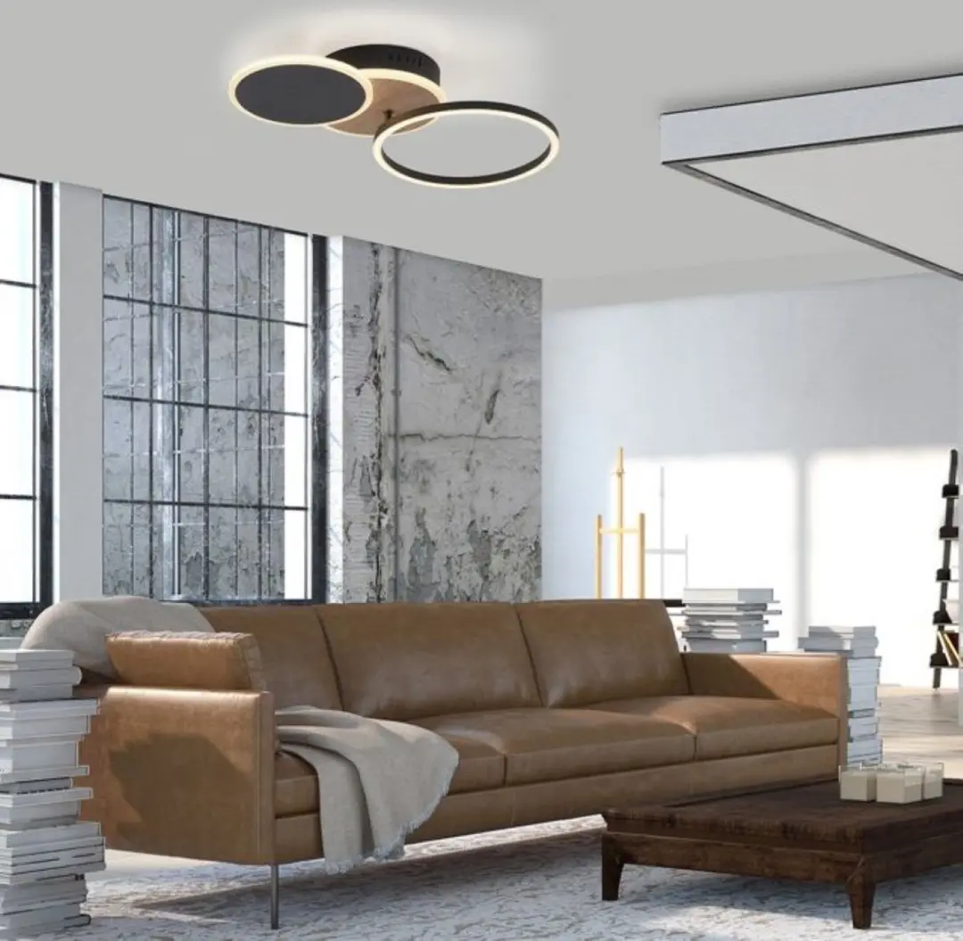 Paul Neuhaus Plafondlamp Baikal 3 - 33,5cm - Hout/Zwart