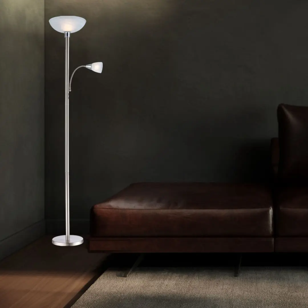 Globo Blade Vloerlamp Staal Ø30cm - 2 Lichtpunten - afbeelding 6 van 6
