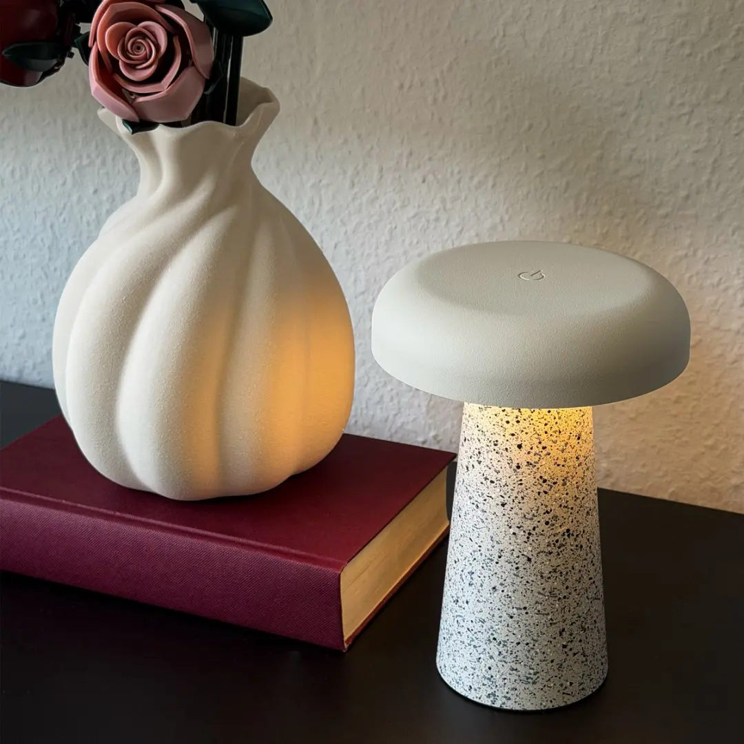 Briloner Cloud Oplaadbare Tafellamp - Warm Wit 3W - Travertin