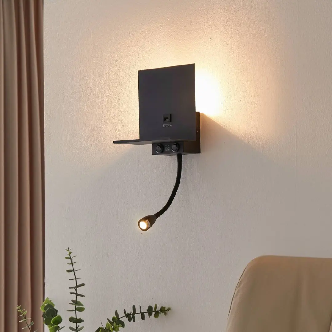 Lindby Wandlamp IJzer 45cm - Zwart - G9